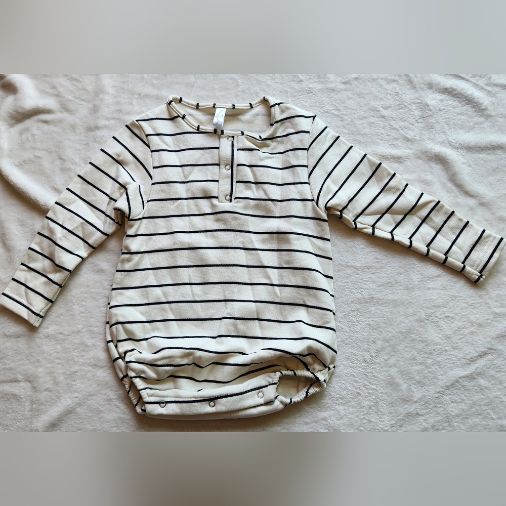 LIKE NEW Freya Lillie Striped Long Sleeve Baby Onesie